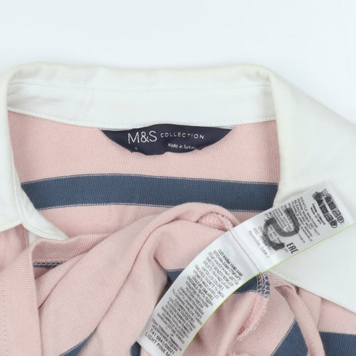 Marks and Spencer Women's Pink Polo Jersey Top Size 8