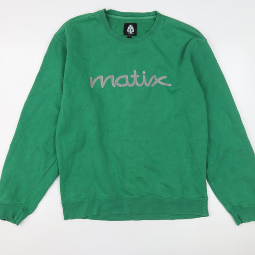 Matix Men's Green Sweatshirt M - Logo Graphic Print