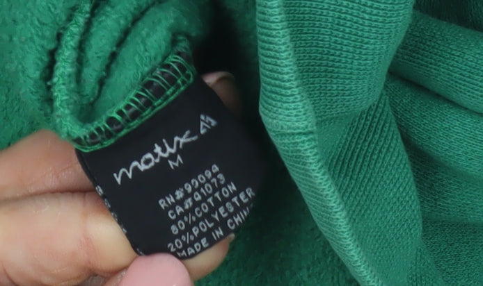 Matix Men's Green Sweatshirt M - Logo Graphic Print