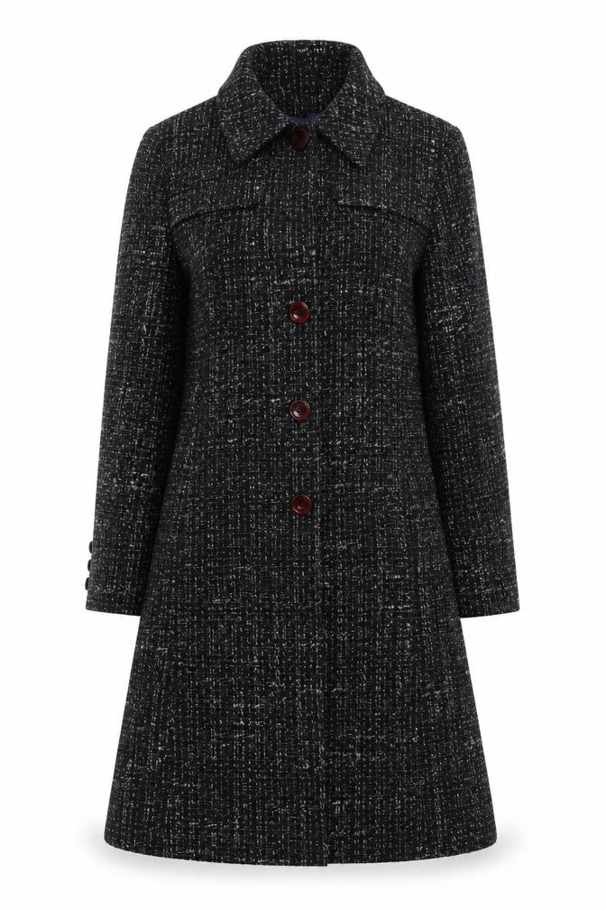 Front view of Autonomy Women's Black Wool Blend Coat, size 12