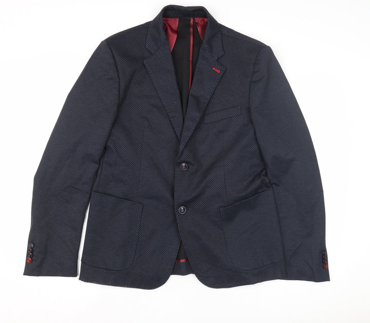 Serpy Men's Blue Blazer, Size UK 42, Formal Geometric