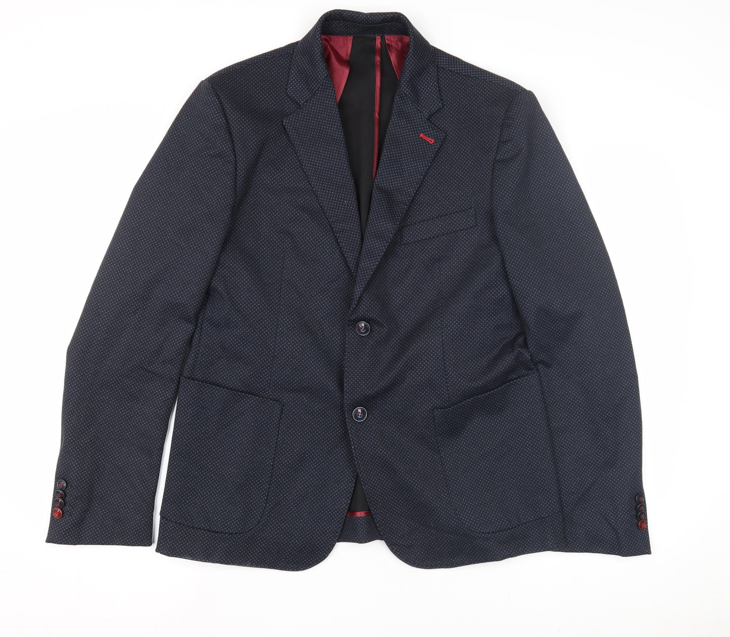 Serpy Men's Blue Blazer, Size UK 42, Formal Geometric