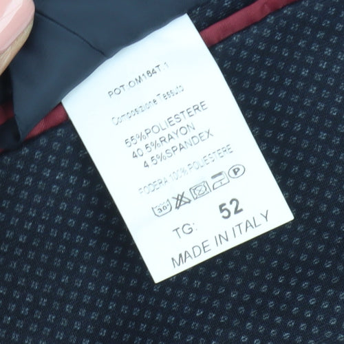 Serpy Men's Blue Blazer, Size UK 42, Formal Geometric