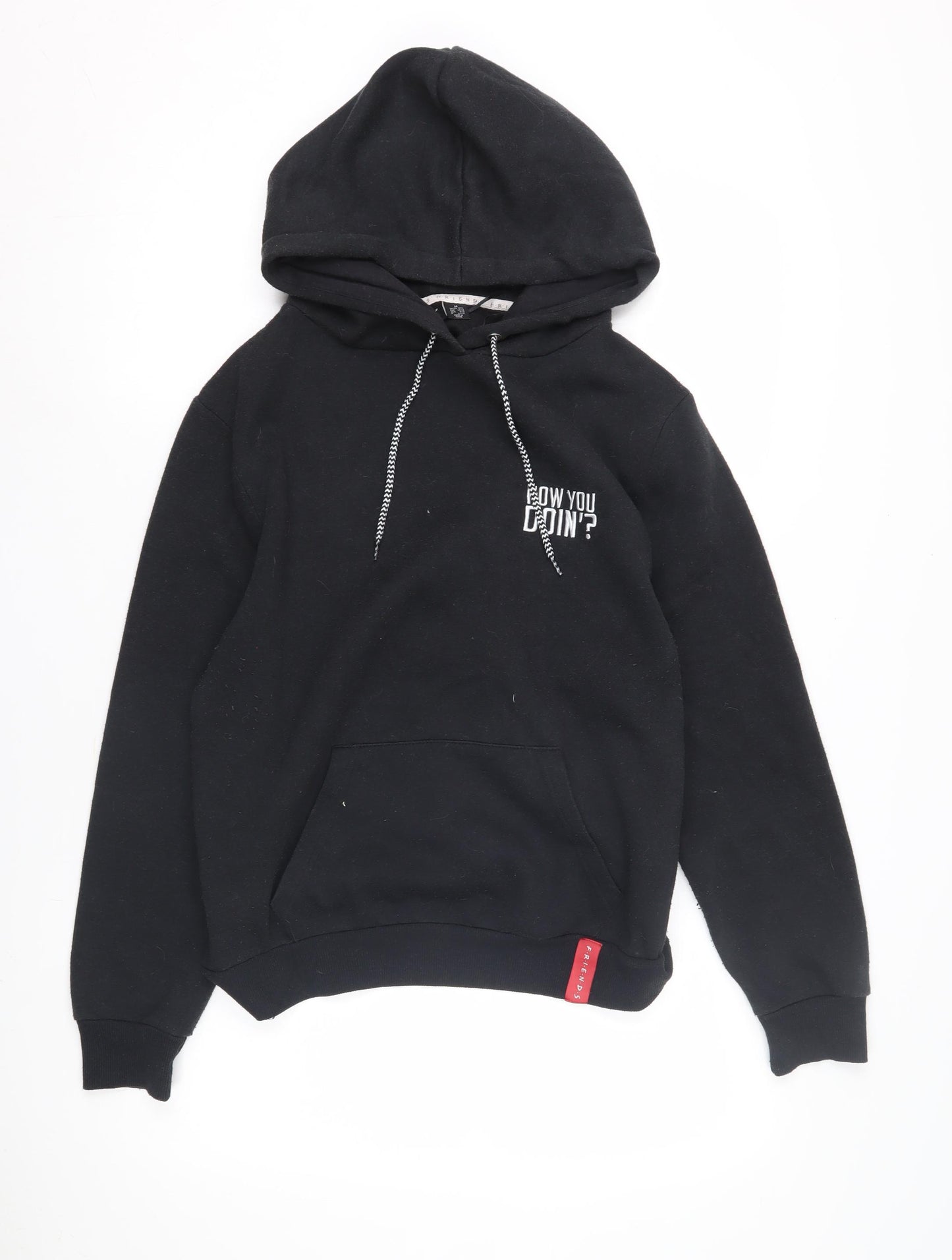 FRIENDS Black Unisex Hoodie M Pullover Graphic Print