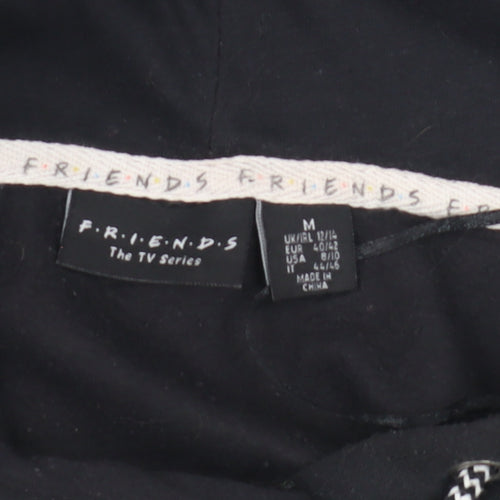 FRIENDS Black Unisex Hoodie M Pullover Graphic Print