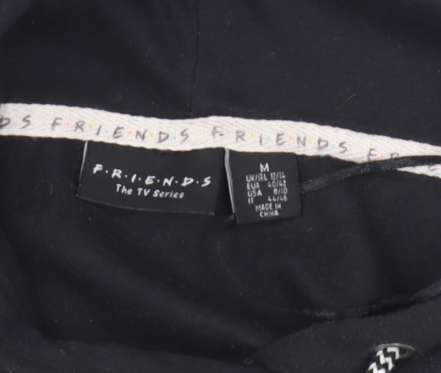 FRIENDS Black Unisex Hoodie M Pullover Graphic Print