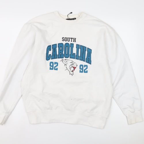 PrettyLittleThing Unisex White Graphic Sweatshirt S
