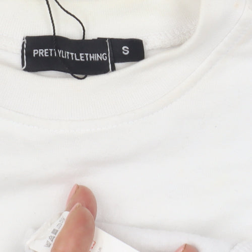 PrettyLittleThing Unisex White Graphic Sweatshirt S