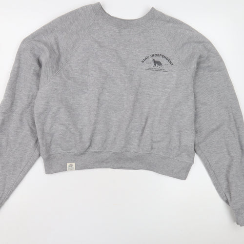 Pull&Bear Grey Unisex Crew Neck Sweatshirt Size 12