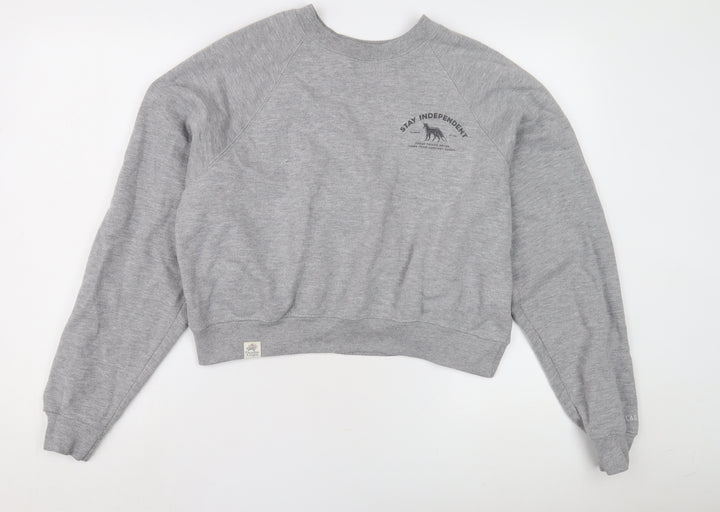 Pull&Bear Grey Unisex Crew Neck Sweatshirt Size 12