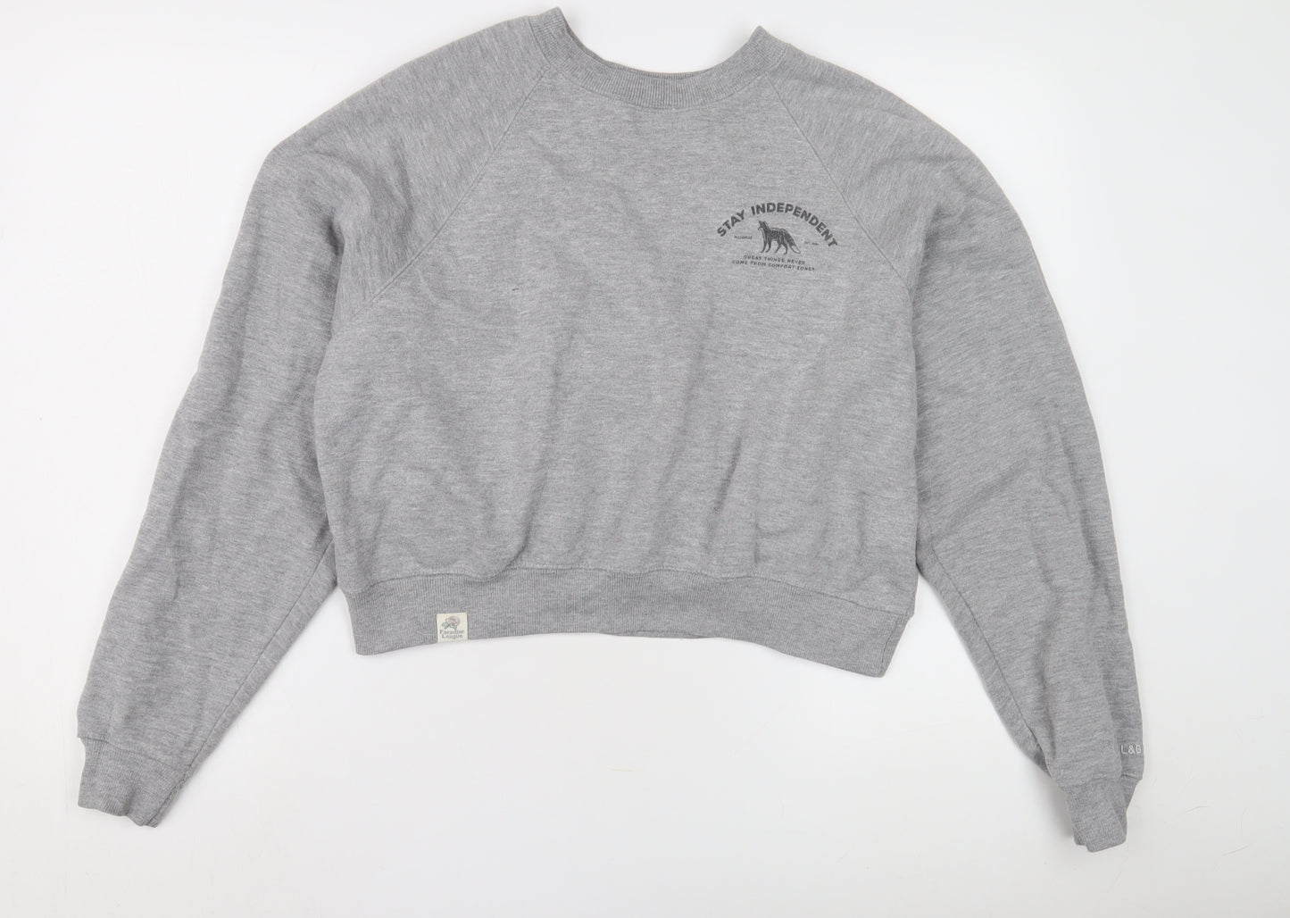 Pull&Bear Grey Unisex Crew Neck Sweatshirt Size 12