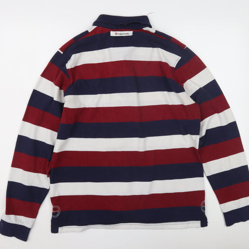 England Rugby Men's Multicoloured Striped Polo - L