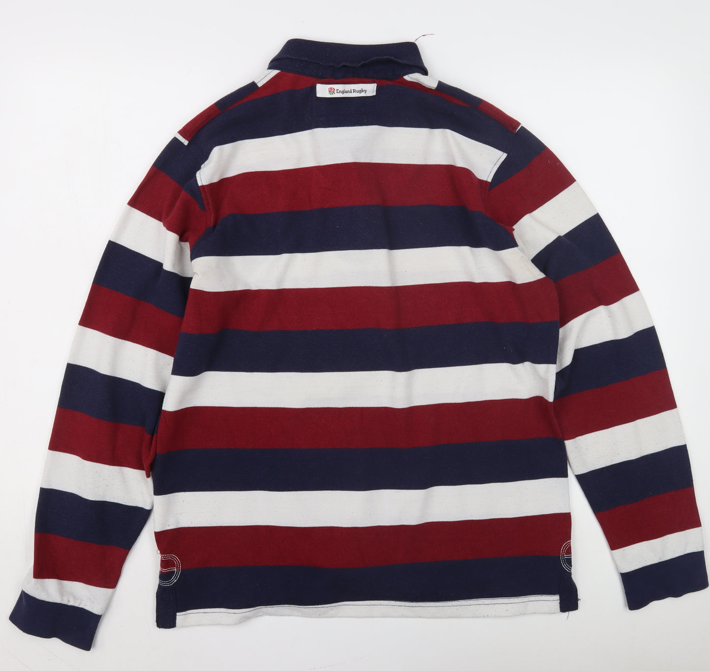 England Rugby Men's Multicoloured Striped Polo - L