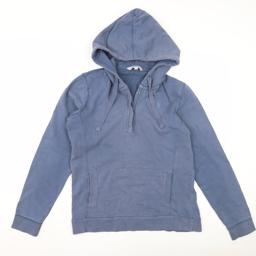 Fat Face Women's Blue Henley Hoodie, Size 10, Casual Cotton