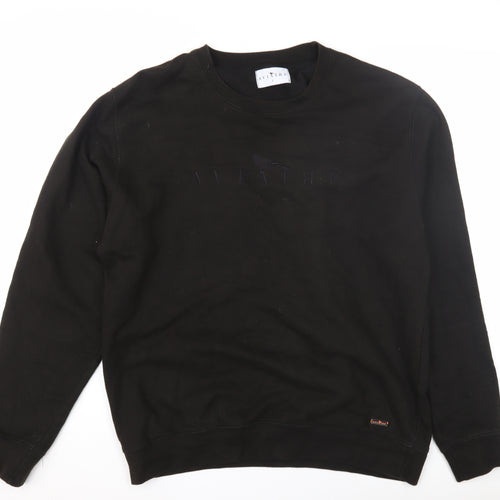 Aviaire Men's Black Crew Neck Sweatshirt, Size L