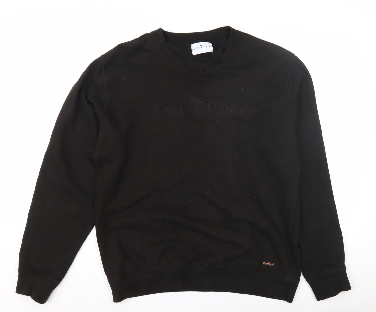 Aviaire Men's Black Crew Neck Sweatshirt, Size L