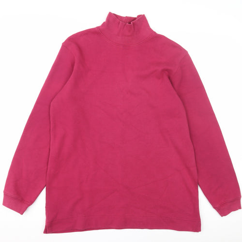 Lands' End Women's Red Mock Neck Sweatshirt M