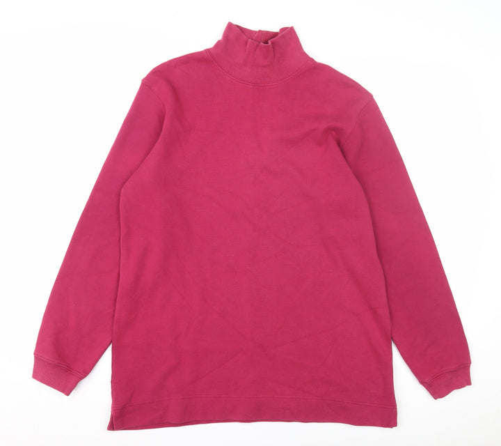 Lands' End Women's Red Mock Neck Sweatshirt M
