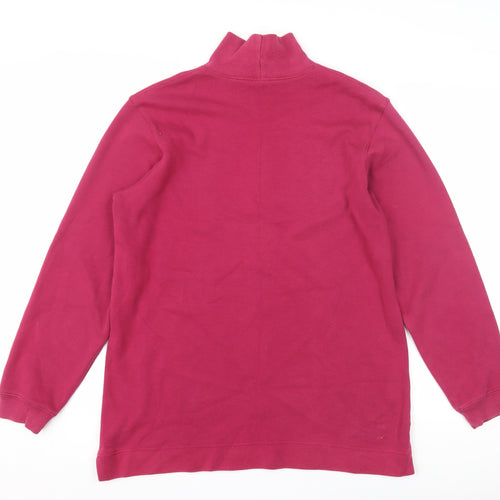Lands' End Women's Red Mock Neck Sweatshirt M