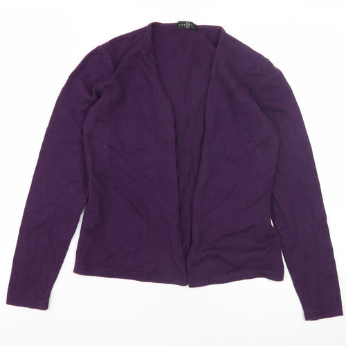 Max Mara Women's Purple Cashmere Open Front Cardigan Size 12