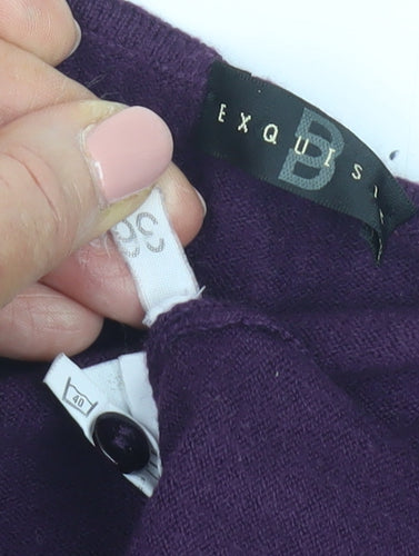 Max Mara Women's Purple Cashmere Open Front Cardigan Size 12