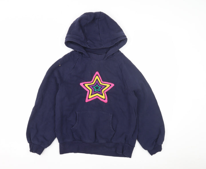 Next Girls Blue Star Embroidered Hoodie 11 Years