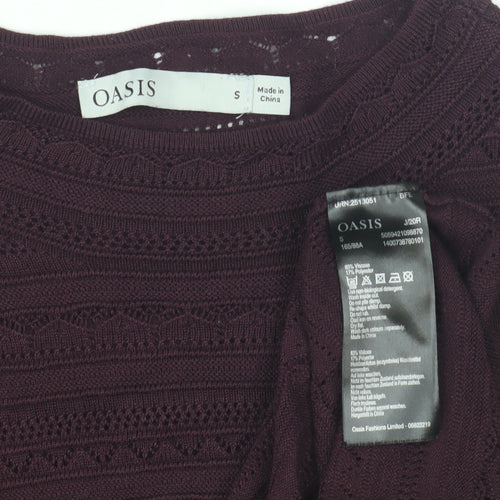 Oasis Women's Purple Crew Neck Jumper, S, Long Sleeve Knit