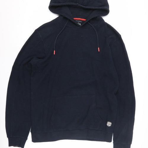 Tiffosi Men's Blue Pullover Hoodie, Slim Fit, L