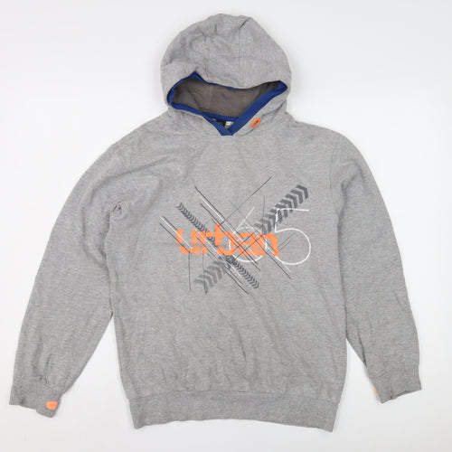 URB65 Boys Grey Pullover Hoodie 14-15 Years Urban Style