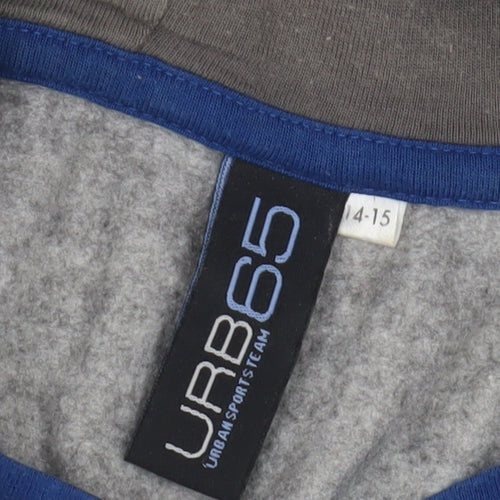 URB65 Boys Grey Pullover Hoodie 14-15 Years Urban Style