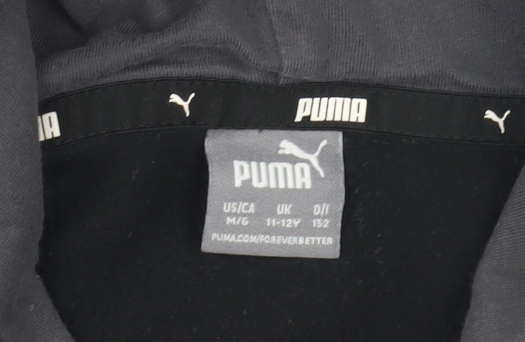 Puma Boys Black Pullover Hoodie - 11-12 Years