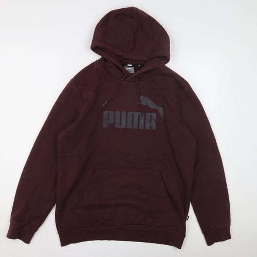 Puma Men's Red Pullover Hoodie S with Logo