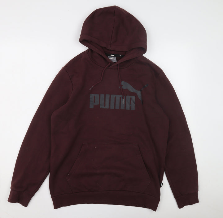 Puma Men's Red Pullover Hoodie S with Logo
