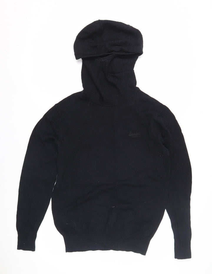Superdry Unisex Black Regular Fit Jumper Hoodie M