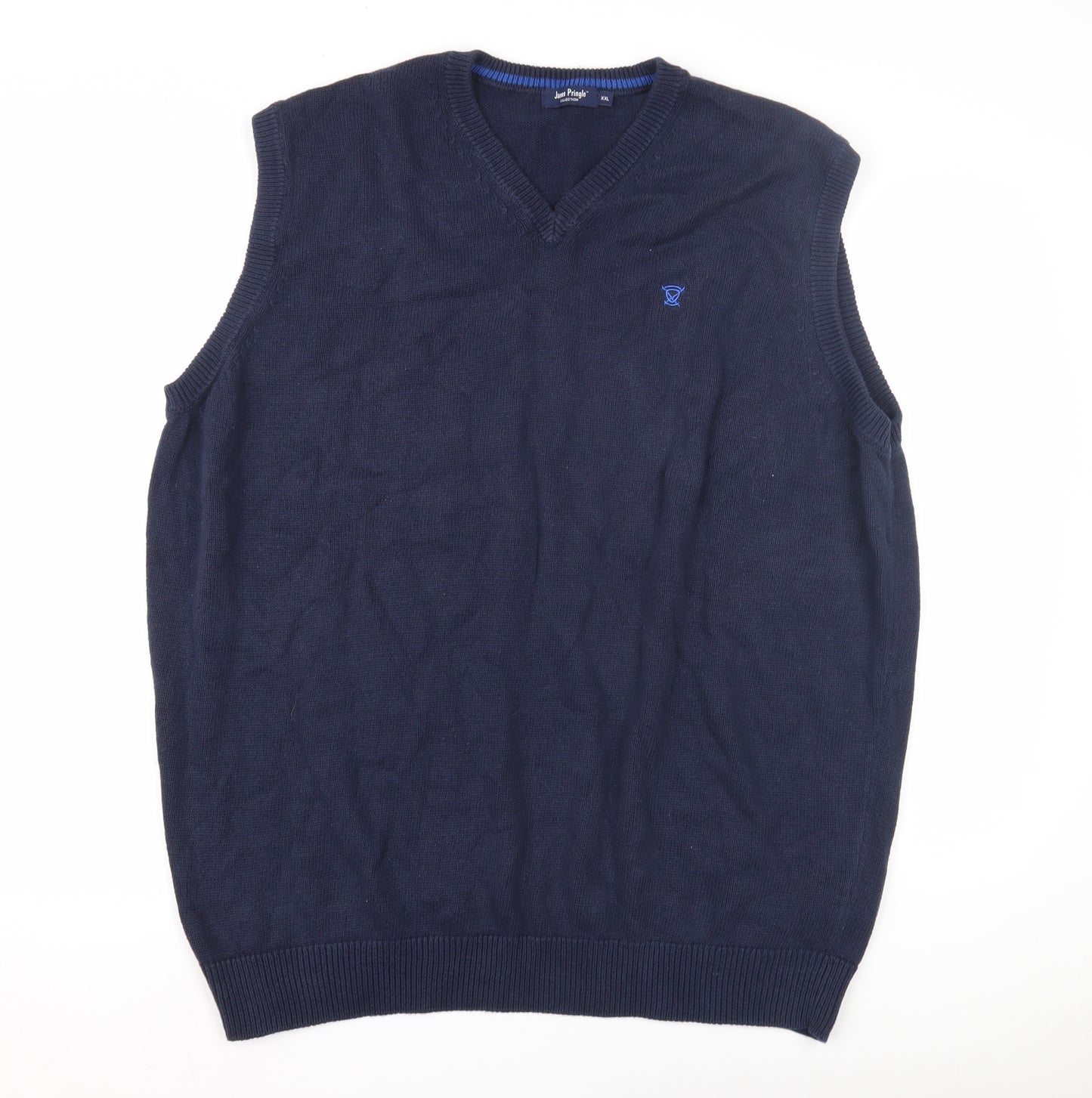 James Pringle Men's Blue 2XL Cotton Vest Casual Jumper