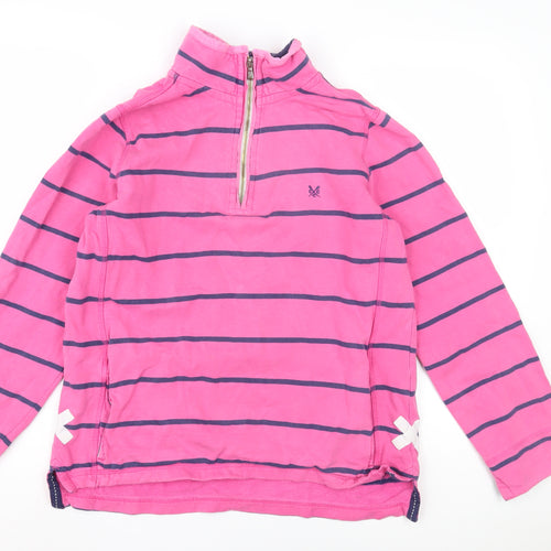 Crew Clothing Co. Women's Pink Striped Pullover Sweatshirt