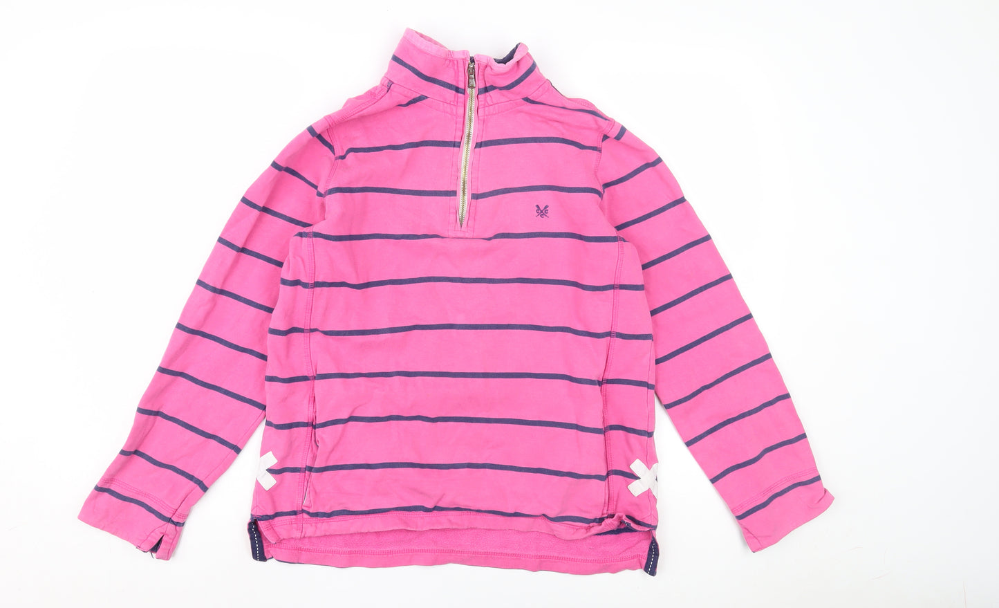 Crew Clothing Co. Women's Pink Striped Pullover Sweatshirt