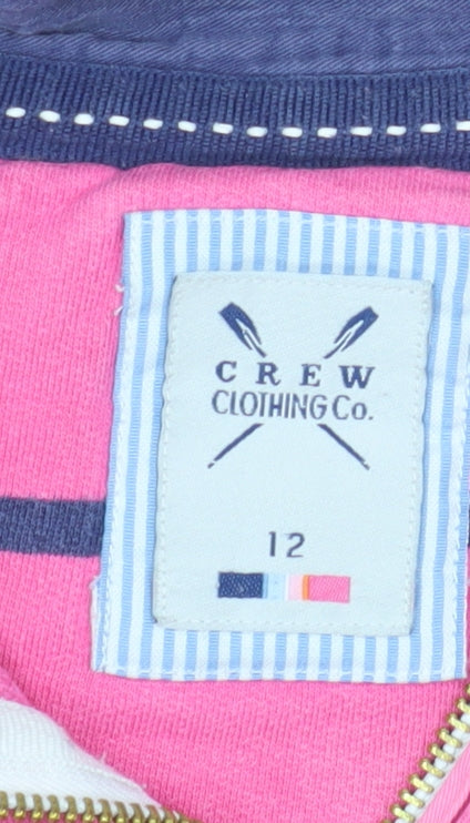 Crew Clothing Co. Women's Pink Striped Pullover Sweatshirt