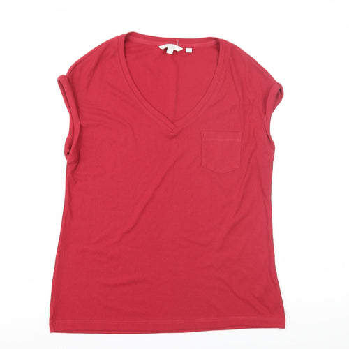 FatFace Women's Red Sleeveless Basic T-Shirt Size 8