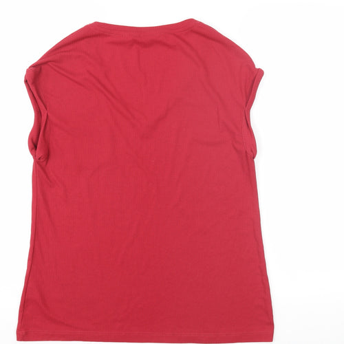 FatFace Women's Red Sleeveless Basic T-Shirt Size 8