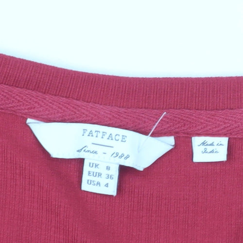 FatFace Women's Red Sleeveless Basic T-Shirt Size 8