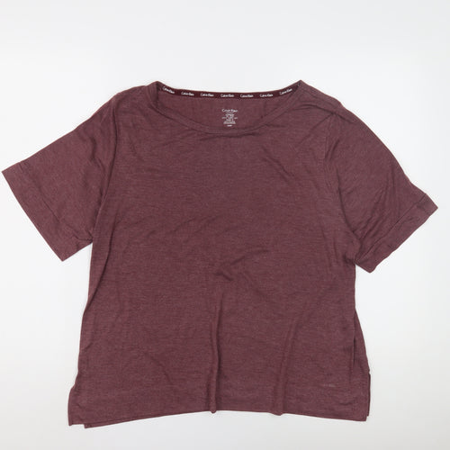 Calvin Klein Unisex Red Crew Neck T-Shirt, Size L