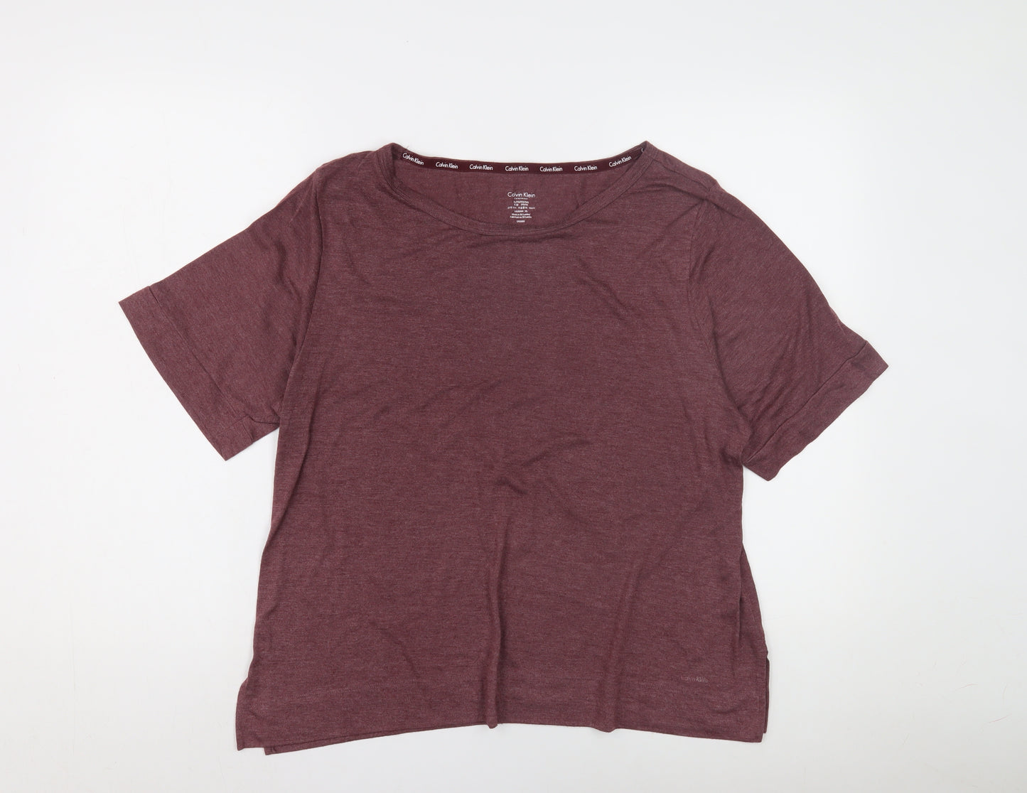 Calvin Klein Unisex Red Crew Neck T-Shirt, Size L