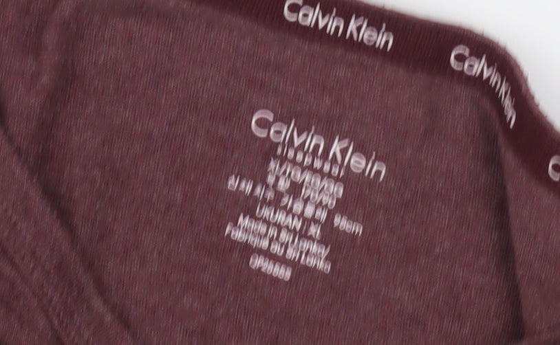 Calvin Klein Unisex Red Crew Neck T-Shirt, Size L