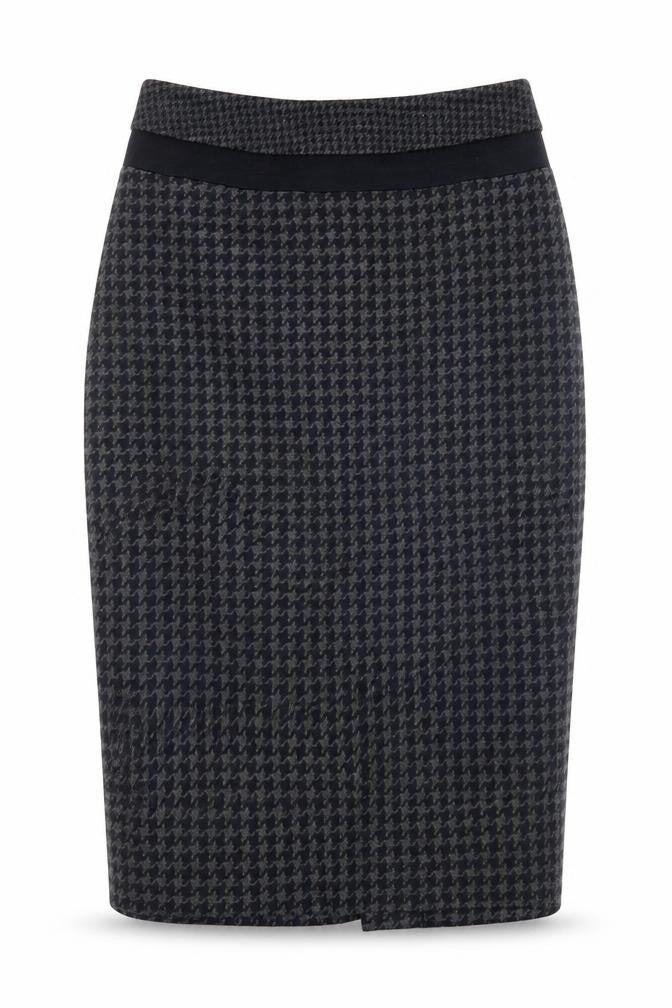Laura Ashley Women’s Black Houndstooth Pencil Skirt