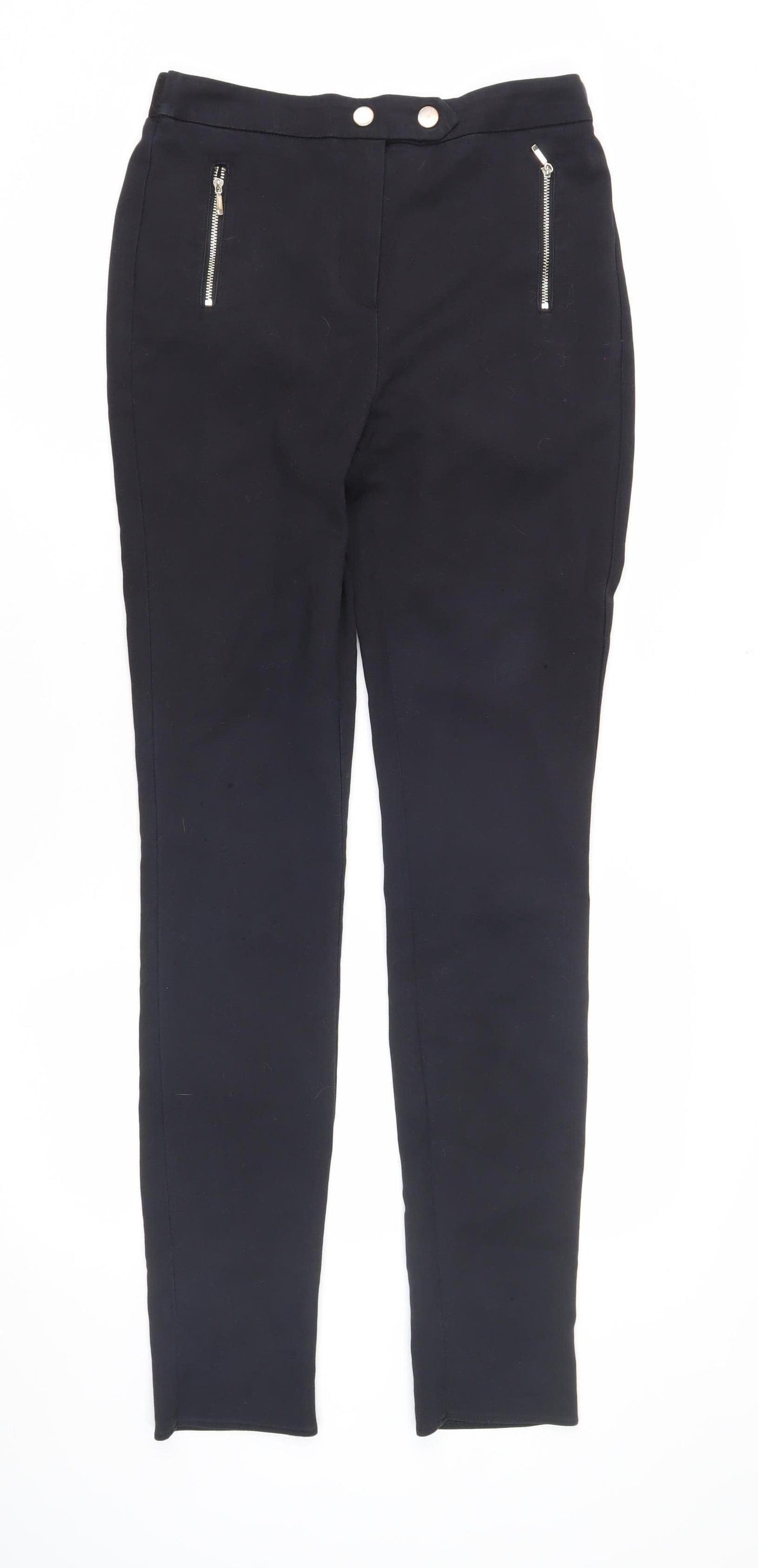 Next Women's Black Skinny Trousers 8XL with Zip Accents