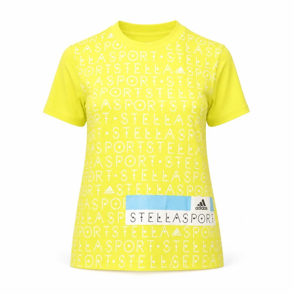 Front view of Adidas Women's Yellow XS Basic T-Shirt