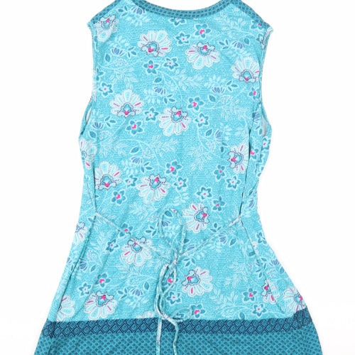 Marks and Spencer Blue Floral Tunic Tank Top, Size 10