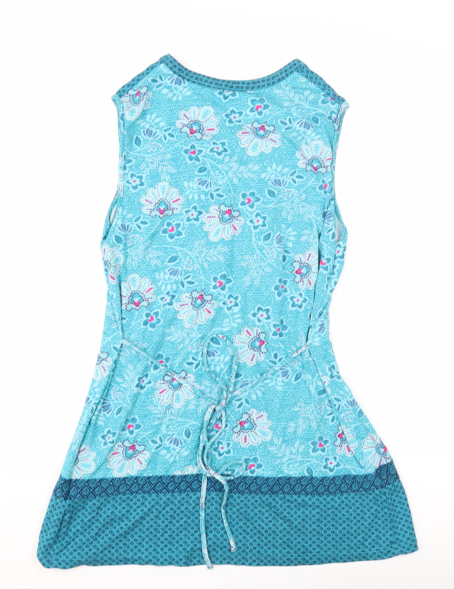 Marks and Spencer Blue Floral Tunic Tank Top, Size 10
