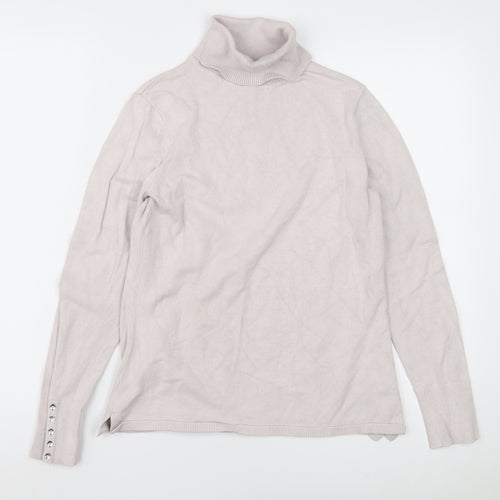 M&Co Women's Ivory Roll Neck Jumper Size 10